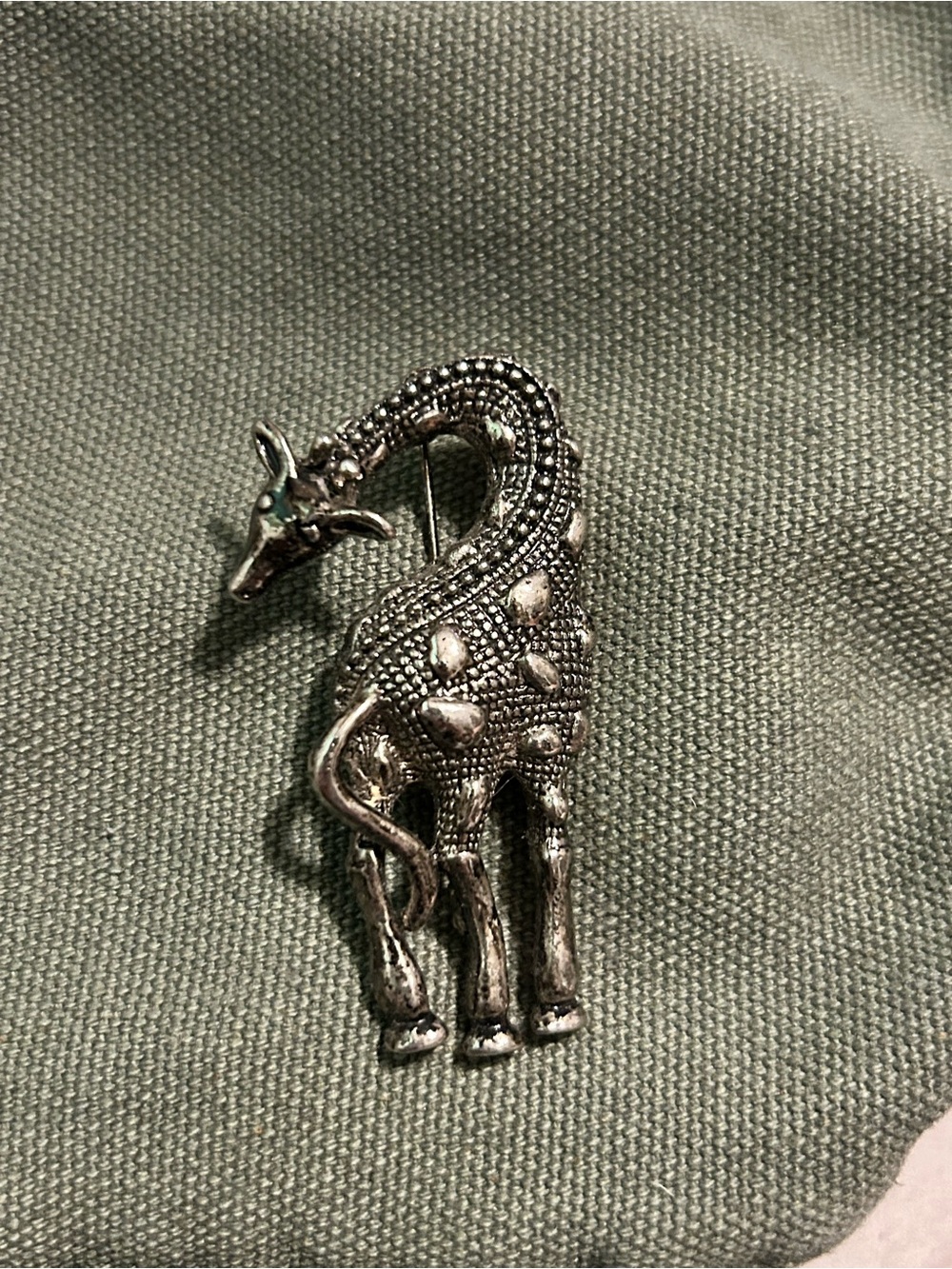 Vintage Silver Giraffe Brooch Pin
